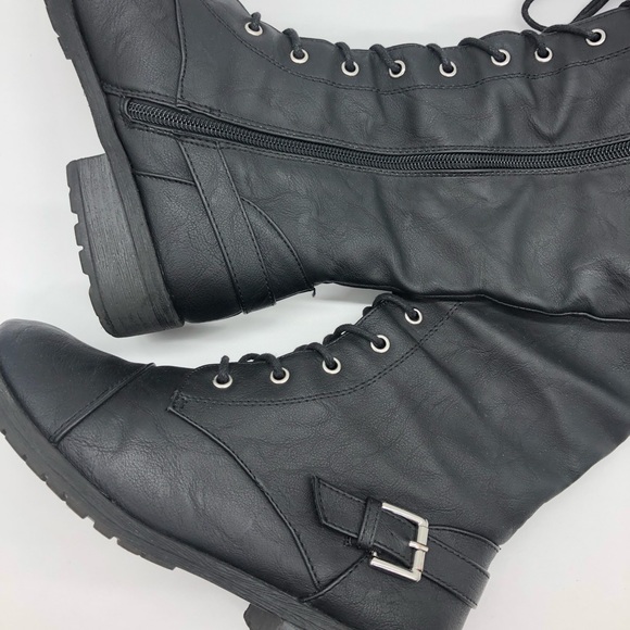 Soft Black Leather Casual Ridding Boots - Picture 4 of 6